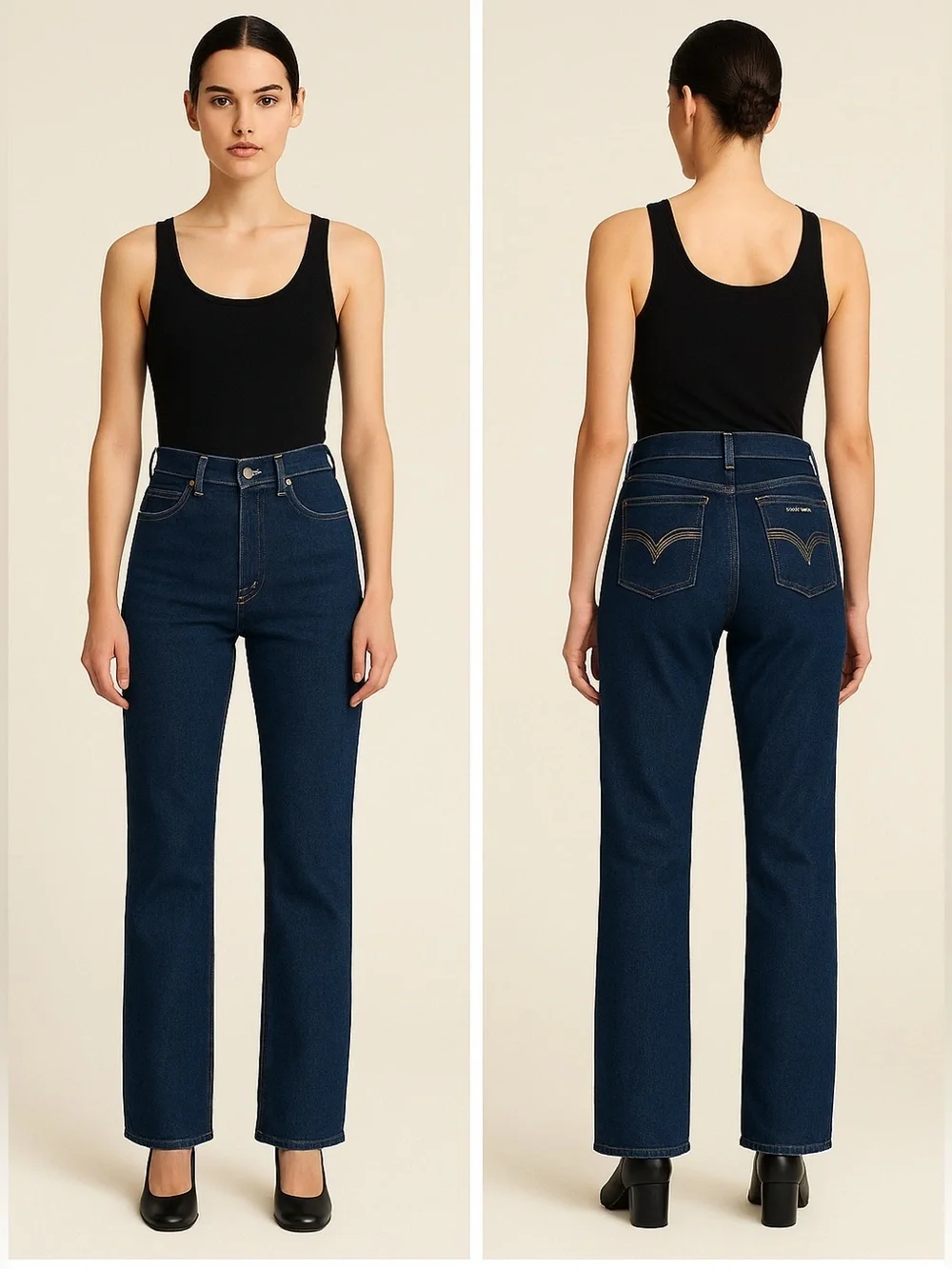 Vintage Givenchy 70's style straight leg high rise jeans. Size 28. - Picture 1 of 17
